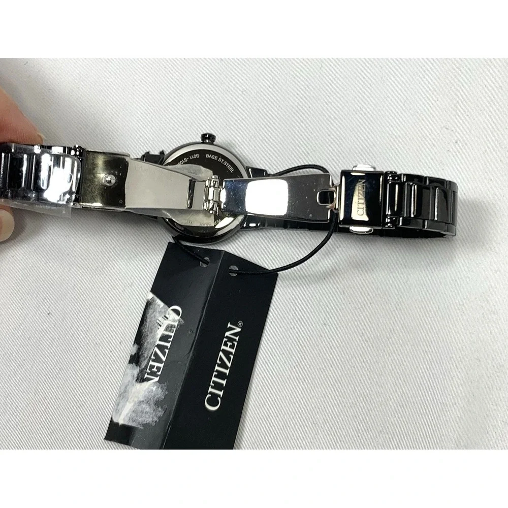 Citizen Quartz Watch Womens G011-S106877‎ Black Metal Bracelet Japan NEW BATTERY
